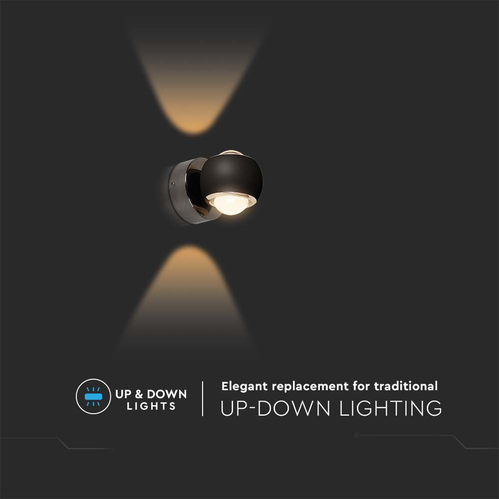 10W LED Lampa Ścienna LED / Barwa: 3000K / Obudowa: Czarna
