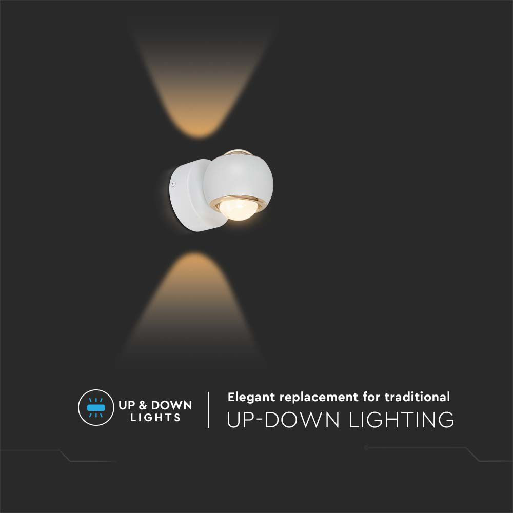 10W LED Lampa Ścienna LED / Barwa: 3000K / Obudowa: Biała