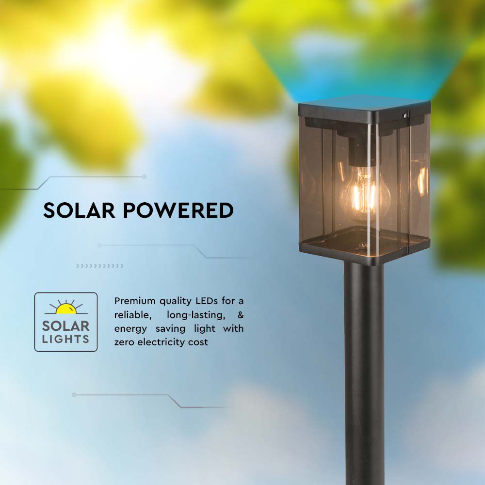 2.5W Lampa Ogrodowa LED Solarna z czujnikiem mikrofalowym / Trzonek: E27 / Barwa: 3000K