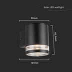 1W Lampa Ścienna LED SMD solarna / Barwa: 3000K / Obudowa: Czarna