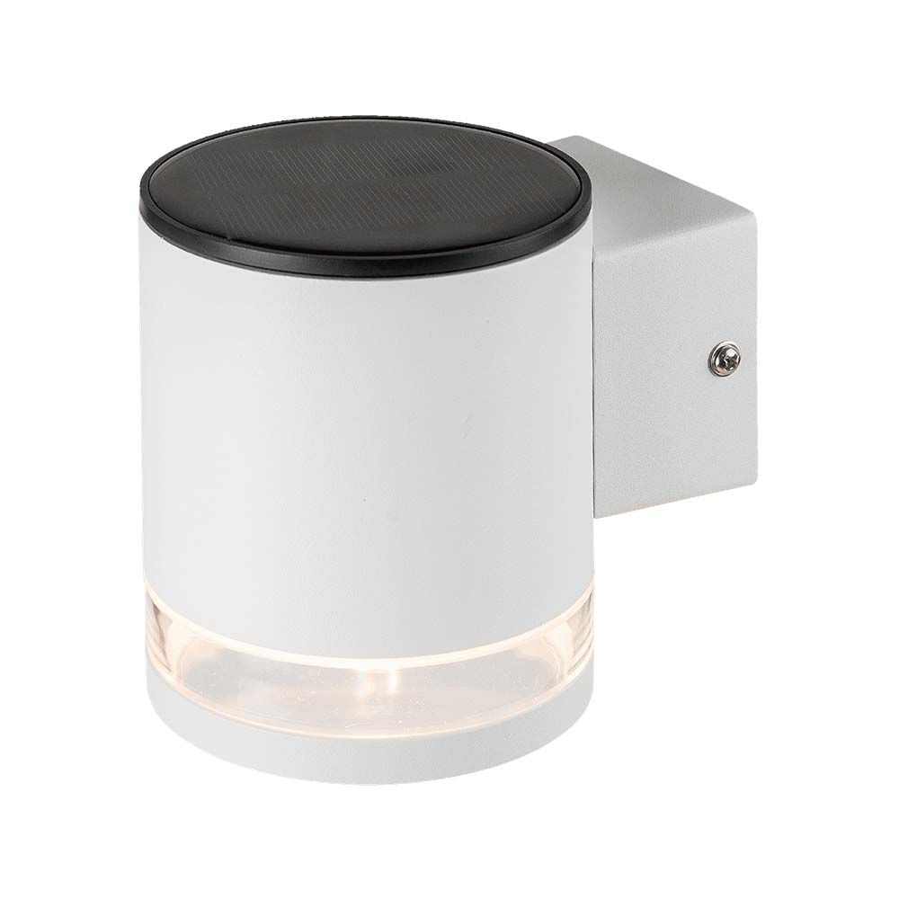 1W Lampa Ścienna LED SMD solarna / Barwa: 3000K / Obudowa: Biała