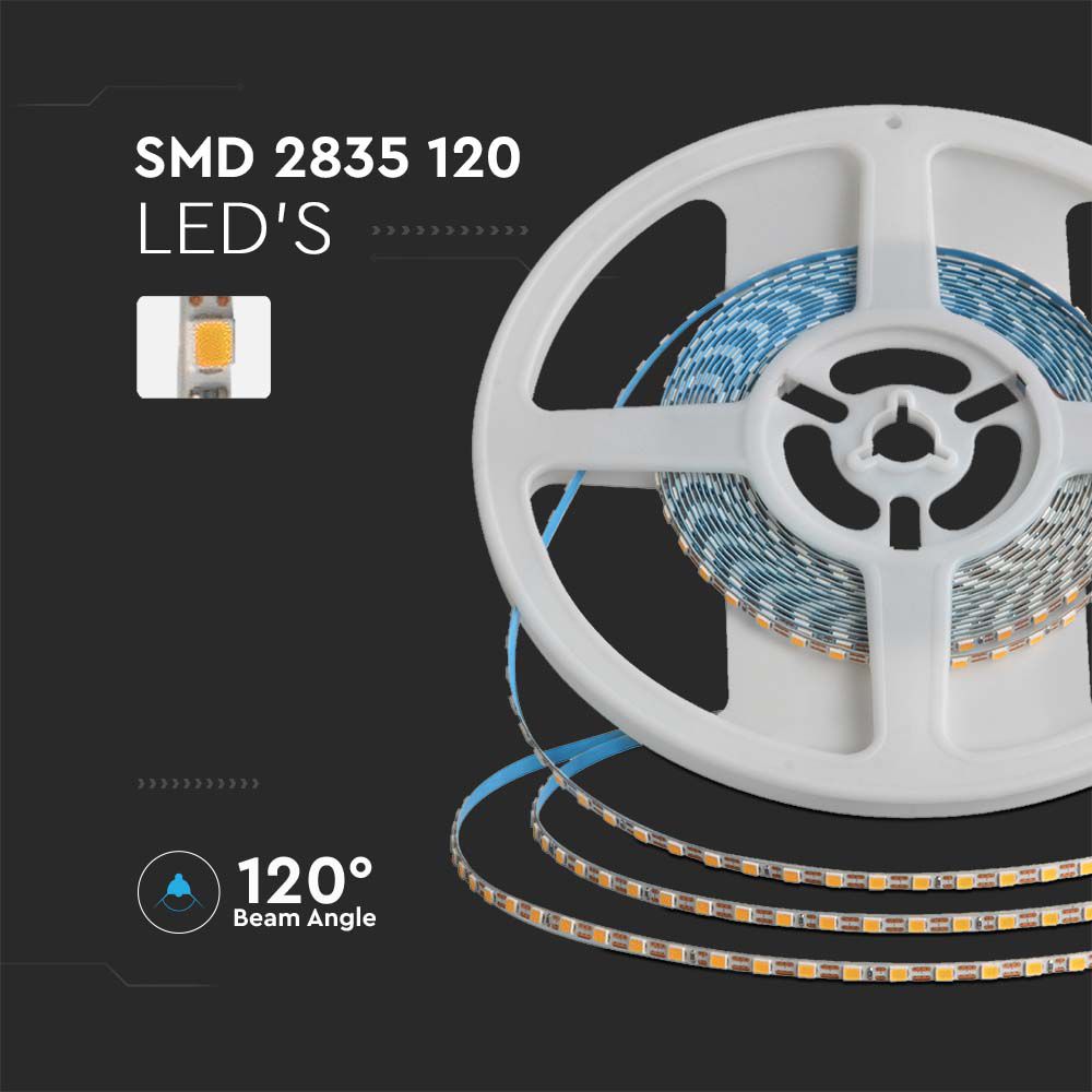 8W Taśma LED podwójne PCB / Barwa:4000K / IP20 / Zasilanie: 24V / Rolka:5m / Szerokość: 3mm