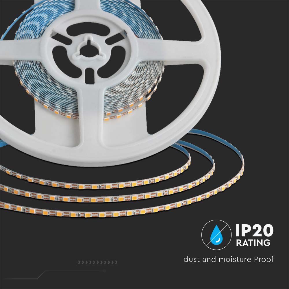 8W Taśma LED podwójne PCB / Barwa:3000K / IP20 / Zasilanie: 24V / Rolka:5m / Szerokość: 3mm