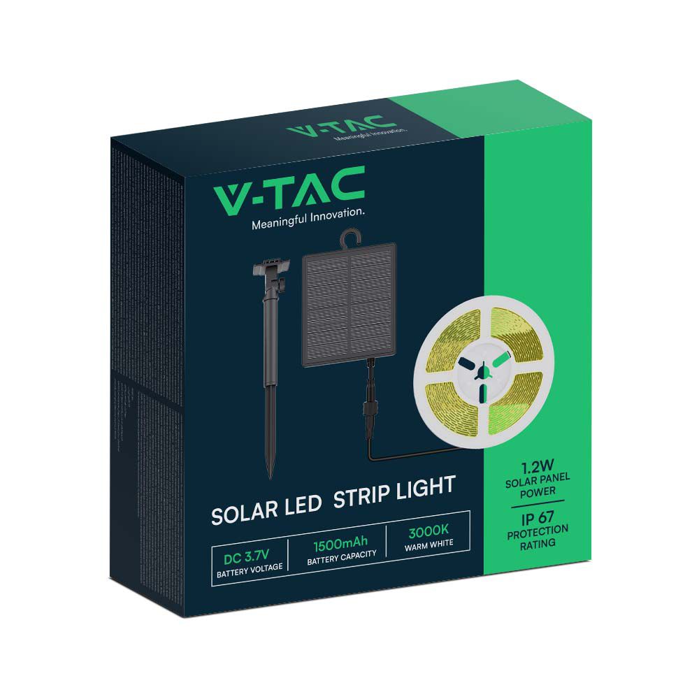 1.2W Taśma LED z panelem solarnym / Barwa: 3000K / IP67