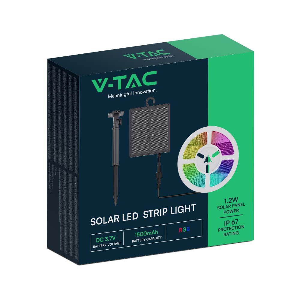 1.2W Taśma LED z panelem solarnym / Barwa: RGB / IP67