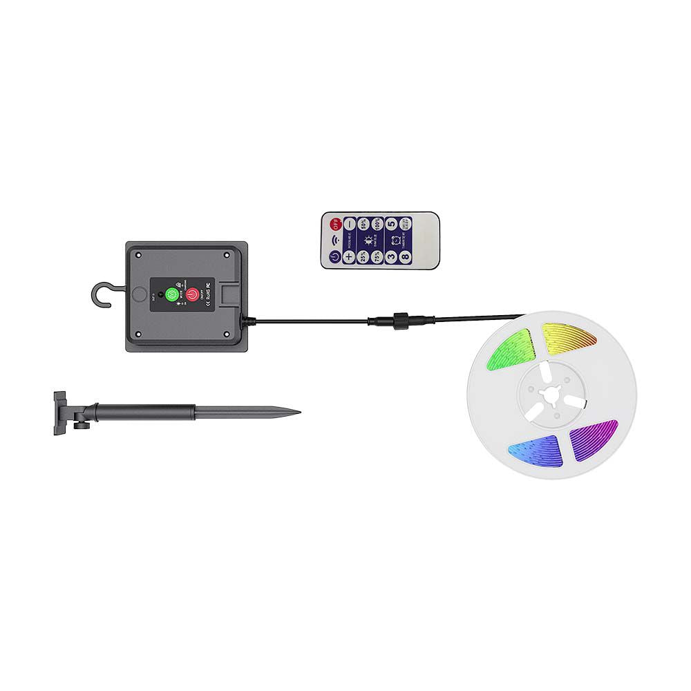 1.2W Taśma LED z panelem solarnym / Barwa: RGB / IP67