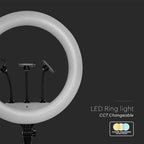 55W Lampa pierścieniowa LED z 3 uchwytami na telefony i pilotem / Barwa: 3200K-5800K