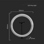 10W Lampa pierścieniowa LED ze statywem stołowym / Barwa: 3200K-5500K