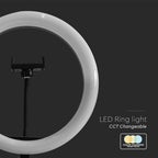 10W Lampa pierścieniowa LED ze statywem stołowym / Barwa: 3200K-5500K