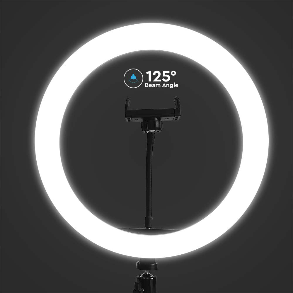 10W Lampa pierścieniowa LED ze statywem stołowym / Barwa: 3200K-5500K