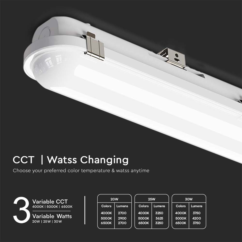 20W/25W/30W Lampa zintegrowana / Długość: 120cm / Chip Samsung / Barwa: 3w1 / Skuteczność: 135lm/W / IK10
