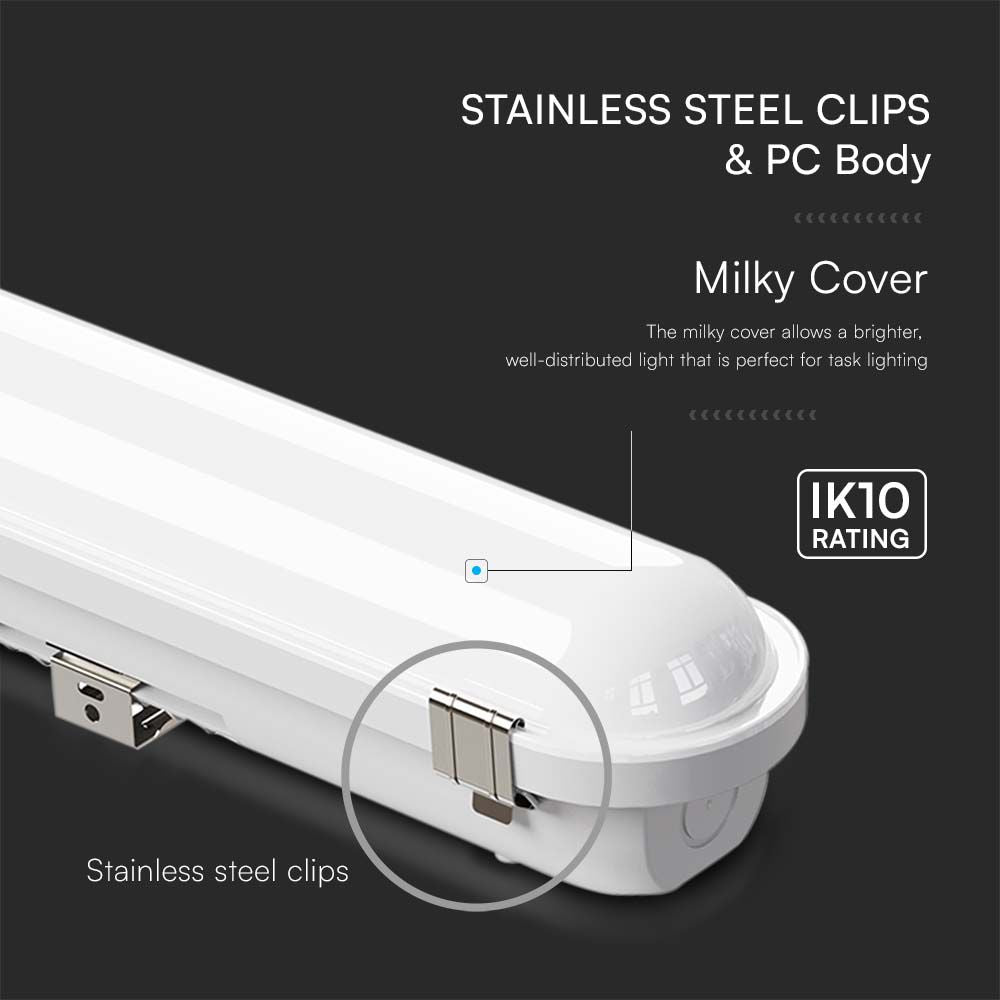 30W/40W/50W Lampa zintegrowana z czujnikiem / Długość: 150cm / Chip Samsung / Barwa: 3w1 / Skuteczność: 135lm/W / IK10