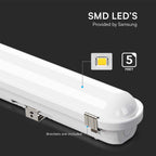 30W/40W/50W Lampa zintegrowana awaryjna / Długość: 150cm / Chip Samsung / Barwa: 3w1 / Skuteczność: 135lm/W / IK10