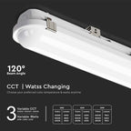 40W/50W/60W Lampa zintegrowana z czujnikiem / Długość: 180cm / Chip Samsung / Barwa: 3w1 / Skuteczność: 135lm/W / IK10