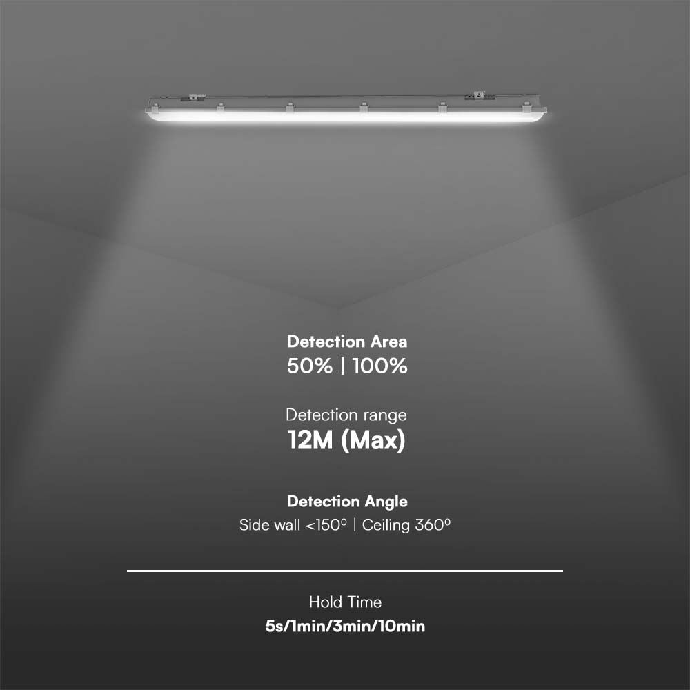 40W/50W/60W Lampa zintegrowana z czujnikiem / Długość: 180cm / Chip Samsung / Barwa: 3w1 / Skuteczność: 135lm/W / IK10
