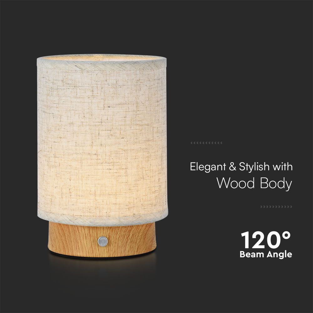 3W Lampka biurkowa LED / Barwa: 3000K / Obudowa: Drewno
