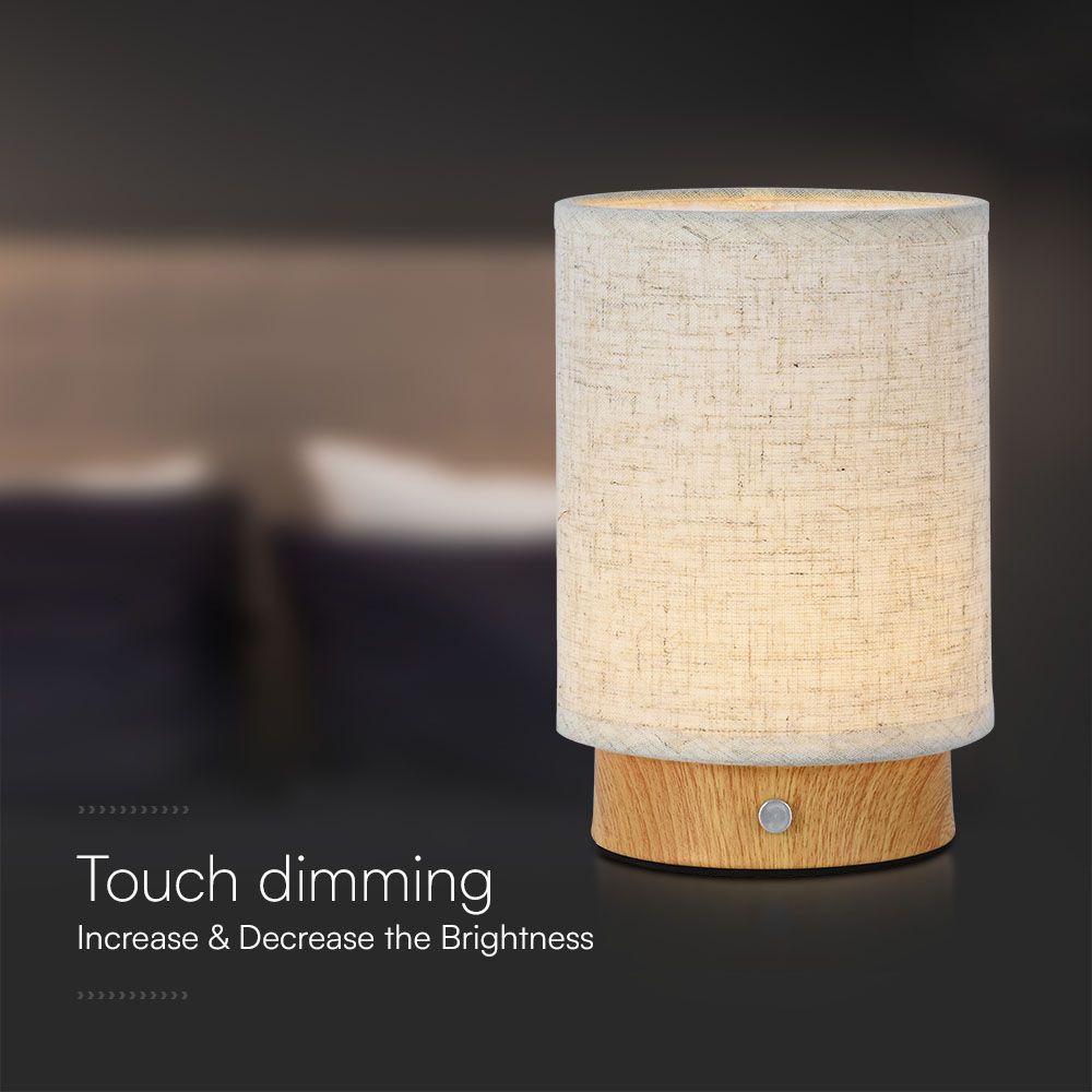 3W Lampka biurkowa LED / Barwa: 3000K / Obudowa: Drewno