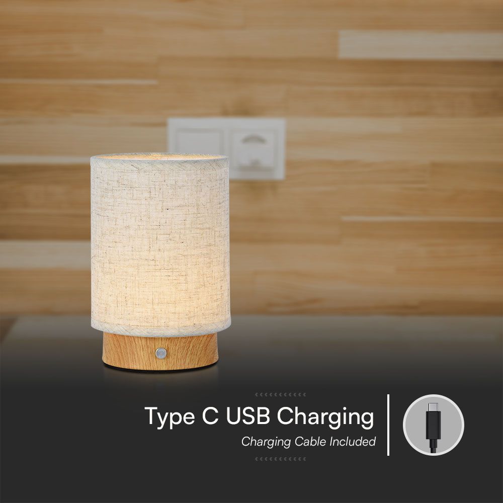 3W Lampka biurkowa LED / Barwa: 3000K / Obudowa: Drewno
