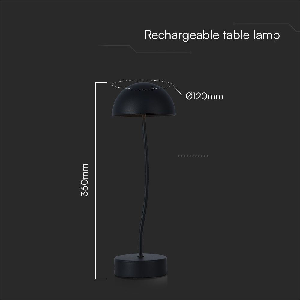3W Lampka biurkowa LED / Barwa: 3000K / Obudowa: Czarna