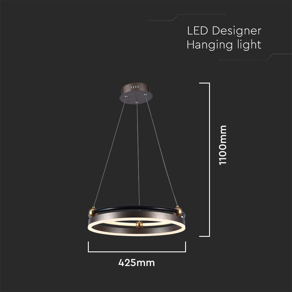 20W Sufitowa lampa LED / Barwa: 3000K / Obudowa: Brązowy