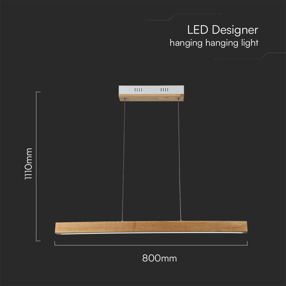 12W Sufitowa lampa LED / Barwa: 4000K / Obudowa: Drewno