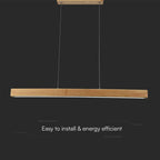 12W Sufitowa lampa LED / Barwa: 4000K / Obudowa: Drewno