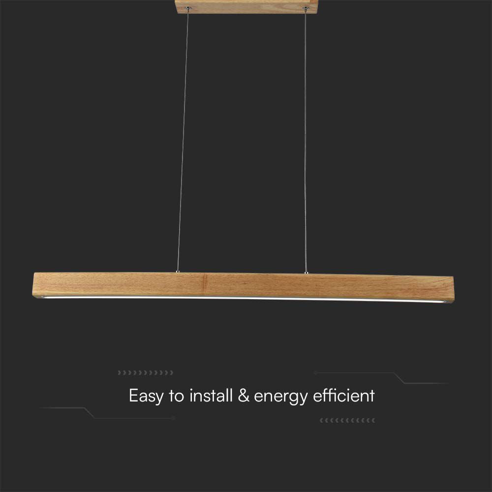 12W Sufitowa lampa LED / Barwa: 4000K / Obudowa: Drewno