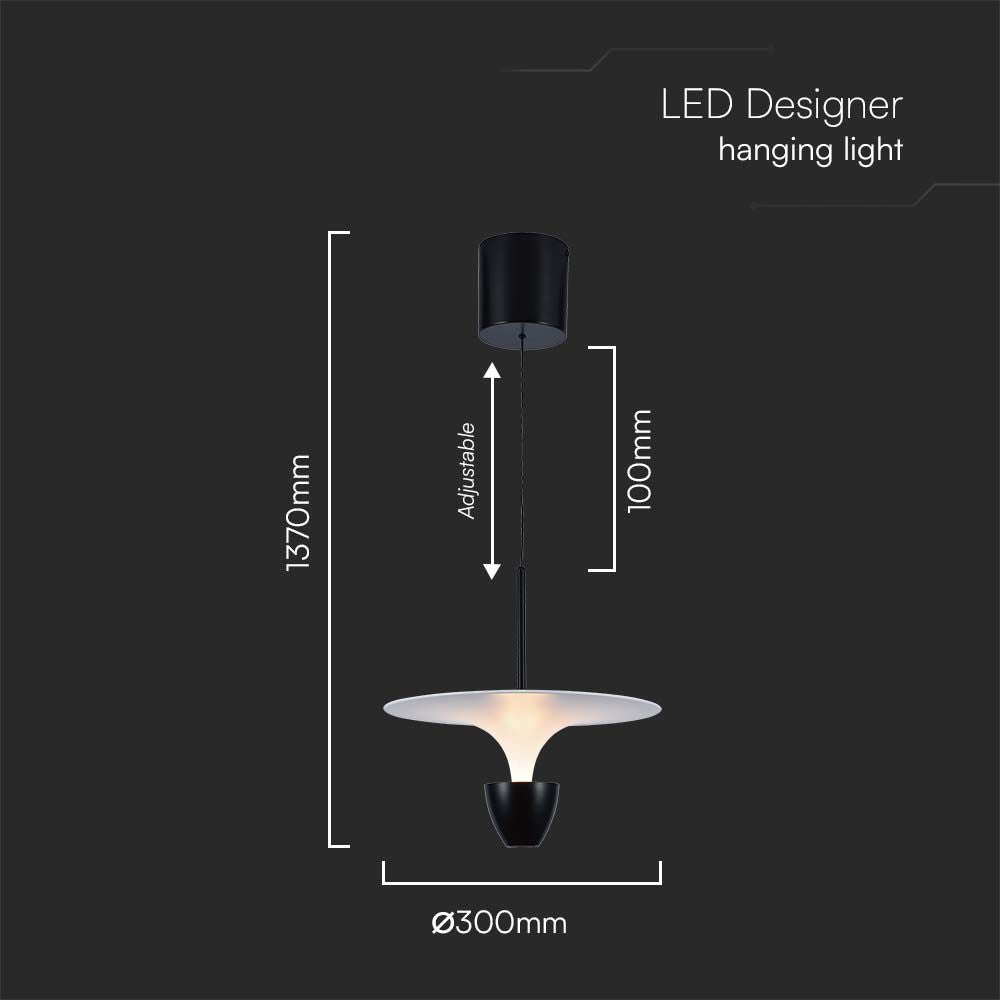 9W Sufitowa lampa LED / Wymiary:300x3200x1000mm / Barwa: 3000K / Obudowa: Biała i Czarna