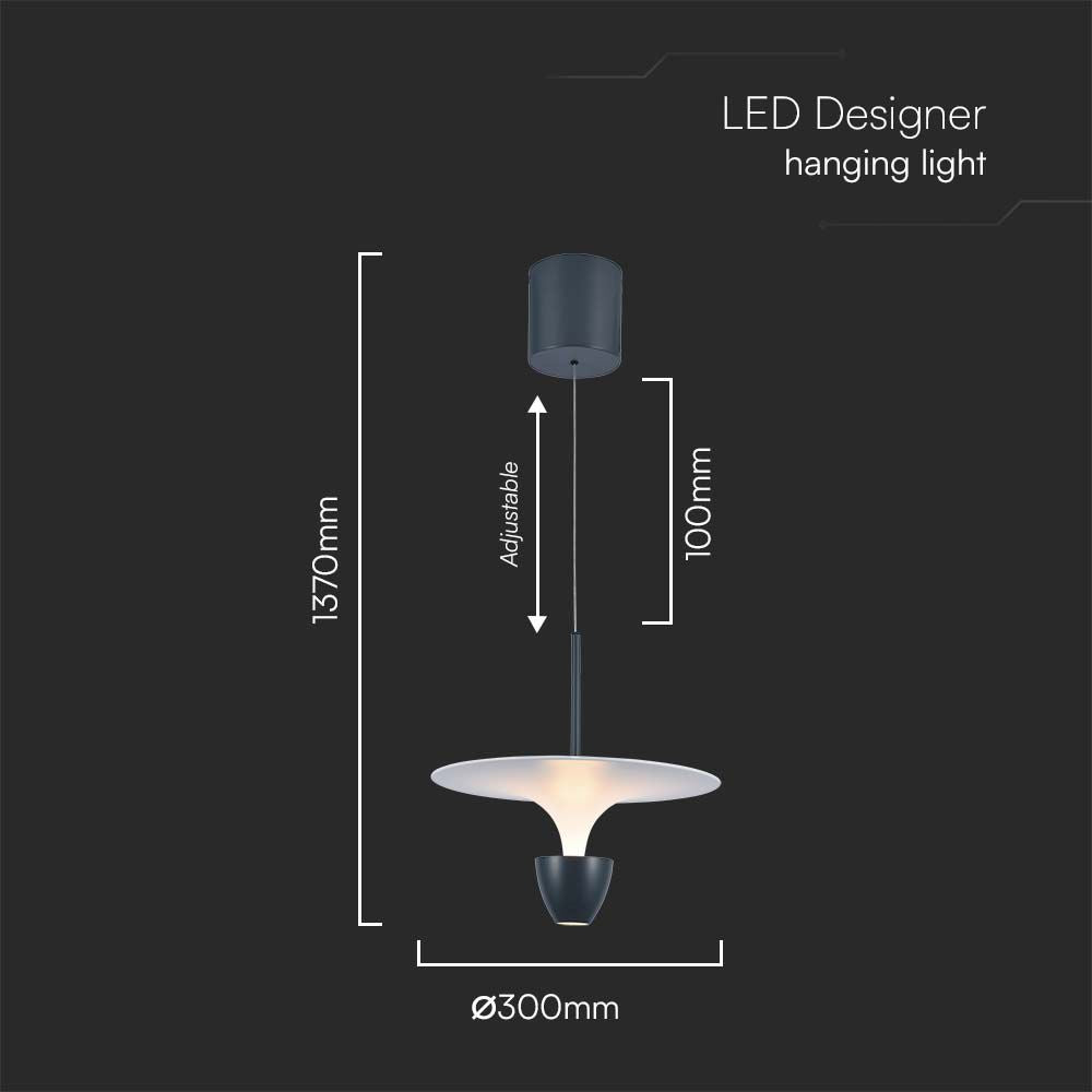 9W Sufitowa lampa LED / Wymiary:300x3200x1000mm / Barwa: 3000K / Obudowa: Biała i Szara