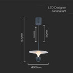9W Sufitowa lampa LED / Wymiary:300x3200x1000mm / Barwa: 3000K / Obudowa: Biała i Szara