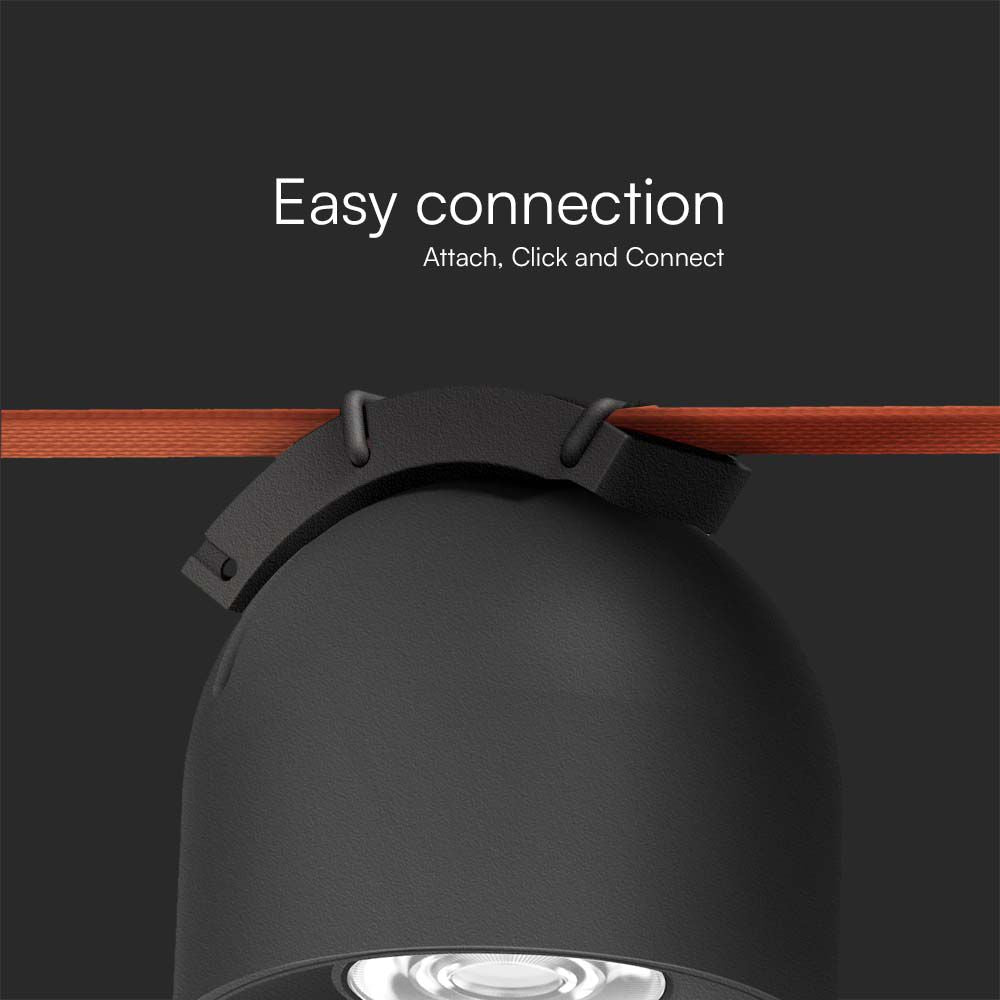 12W Lampa LED na elastyczny szynoprzewód MAGNETIC / Barwa: 3000K / Obudowa: Czarna