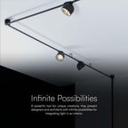 12W Lampa LED na elastyczny szynoprzewód MAGNETIC / Barwa: 3000K / Obudowa: Czarna