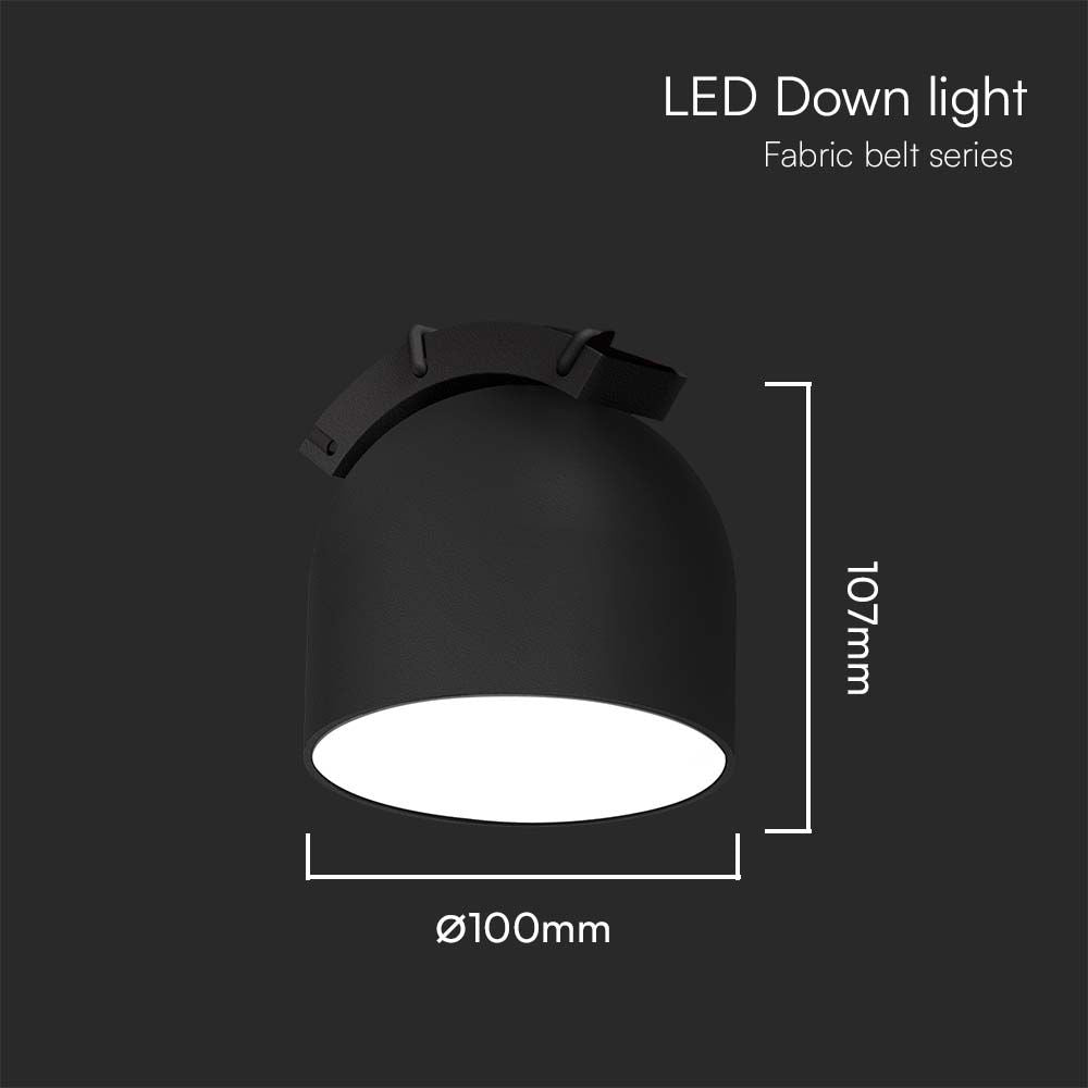 12W Lampa LED na elastyczny szynoprzewód MAGNETIC / Barwa: 3000K / Obudowa: Czarna