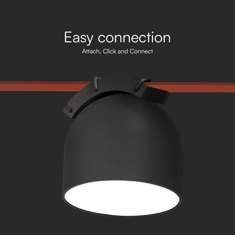 12W Lampa LED na elastyczny szynoprzewód MAGNETIC / Barwa: 3000K / Obudowa: Czarna