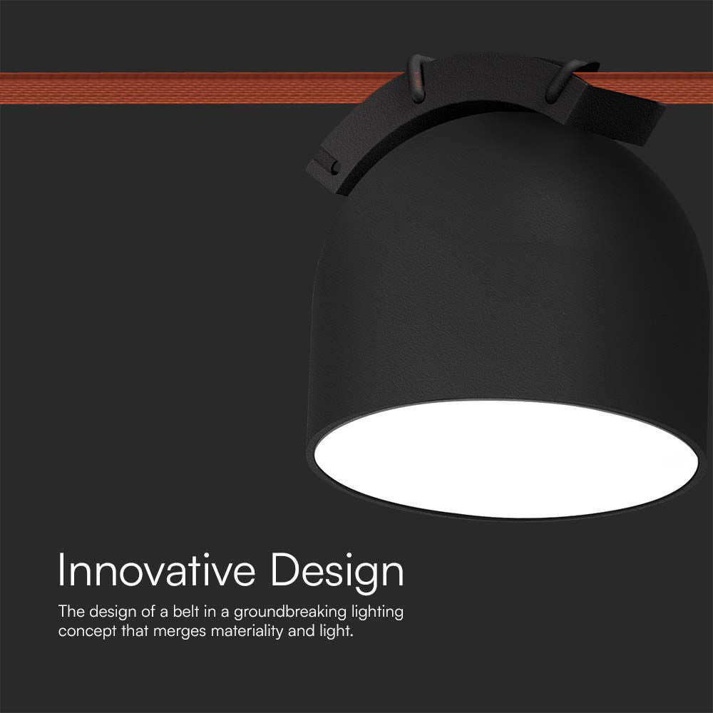 12W Lampa LED na elastyczny szynoprzewód MAGNETIC / Barwa: 3000K / Obudowa: Czarna