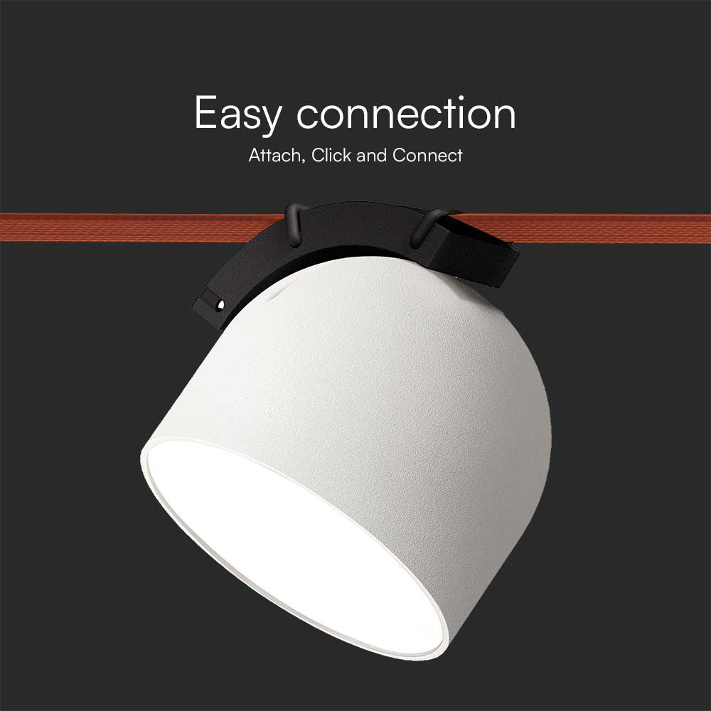 12W Lampa LED na elastyczny szynoprzewód MAGNETIC / Barwa: 3000K / Obudowa: Biała