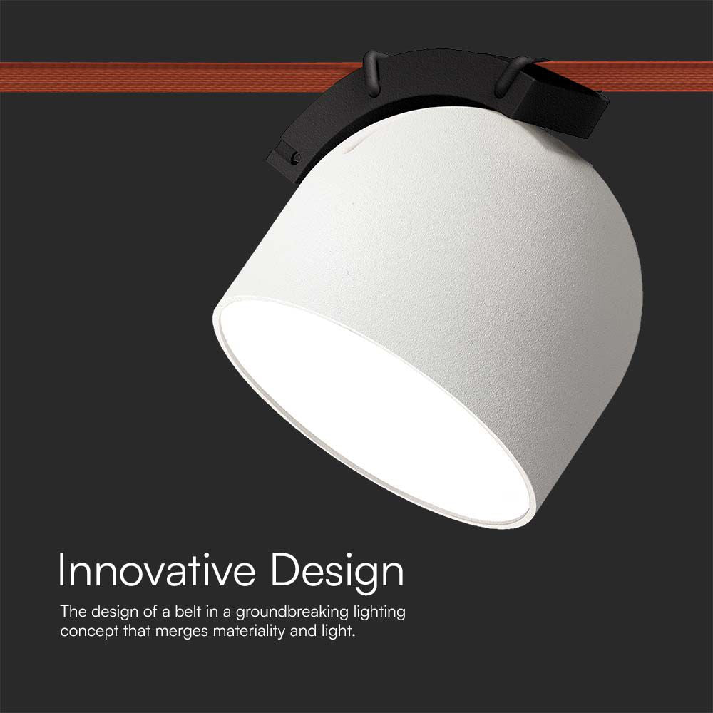 12W Lampa LED na elastyczny szynoprzewód MAGNETIC / Barwa: 3000K / Obudowa: Biała