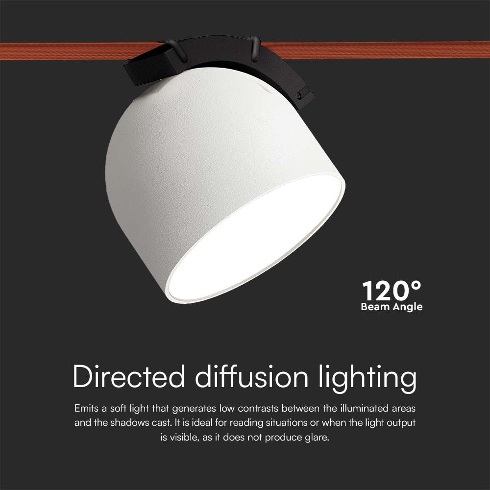 12W Lampa LED na elastyczny szynoprzewód MAGNETIC / Barwa: 3000K / Obudowa: Biała