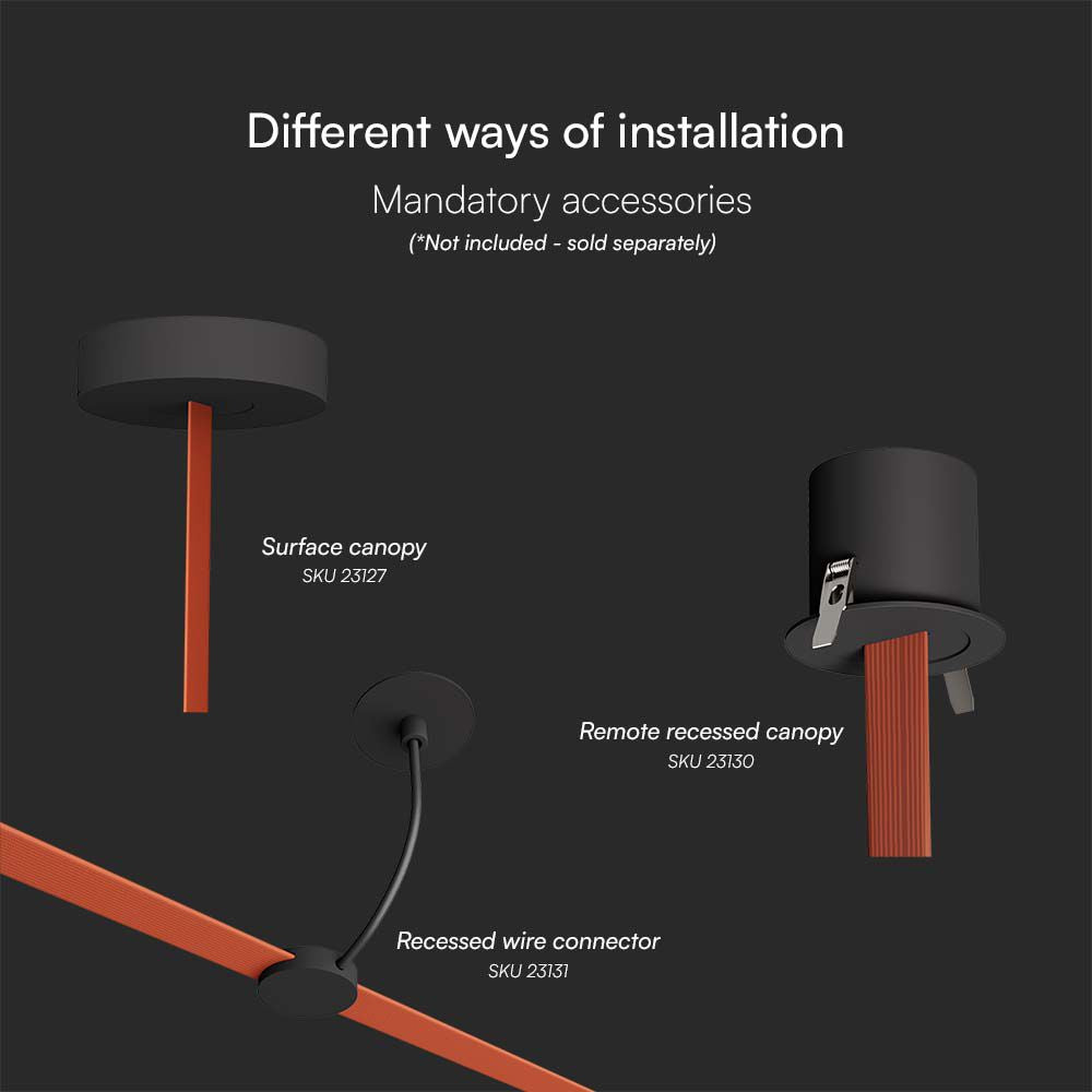 10W Lampa LED na elastyczny szynoprzewód MAGNETIC / Barwa: 3000K / Obudowa: Czarna