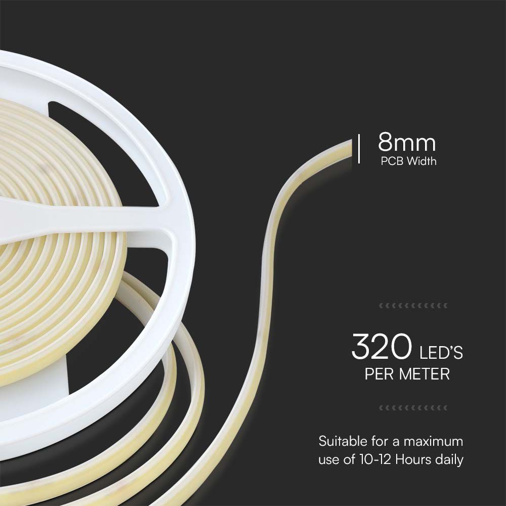 10W Taśma LED COB / Barwa: 3000K / IP67 24V
