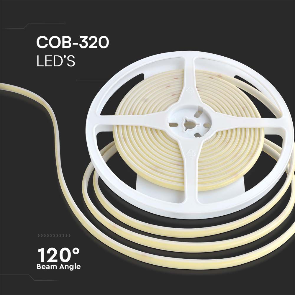 10W Taśma LED COB / Barwa: AMBER / IP67 24V