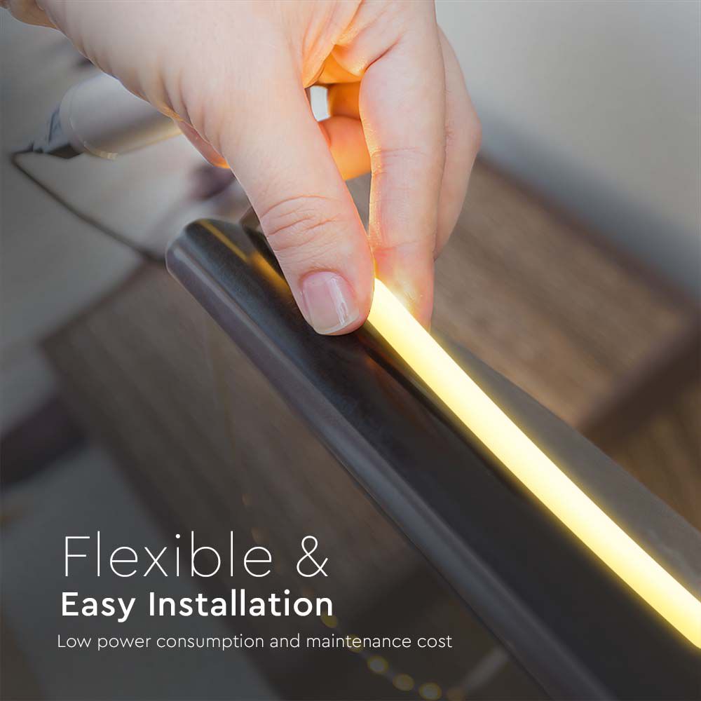 10W Taśma LED COB / Barwa: AMBER / IP67 24V