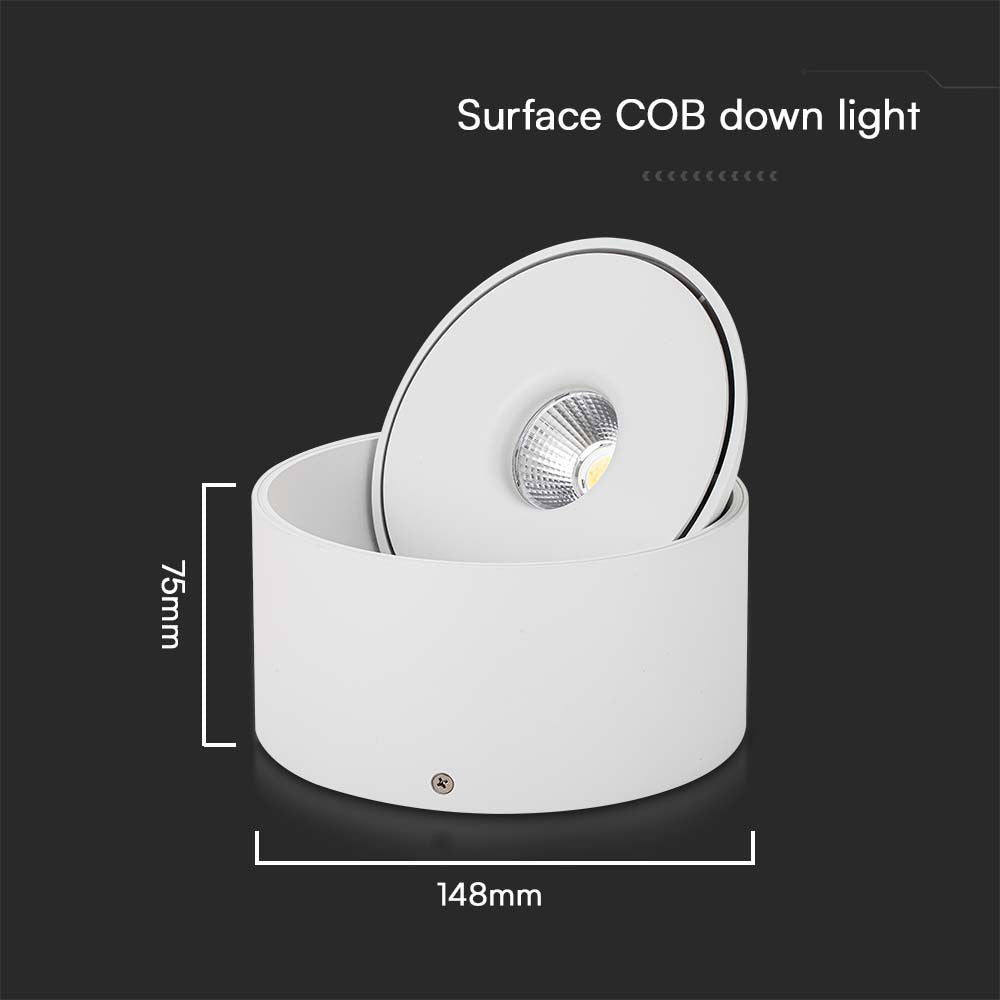20W Oprawa COB Downlight LED / Barwa: 3w1 / Obudowa: Biała
