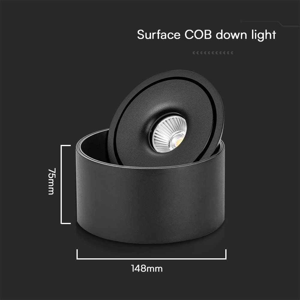 20W Oprawa COB Downlight LED / Barwa: 3w1 / Obudowa: Czarna