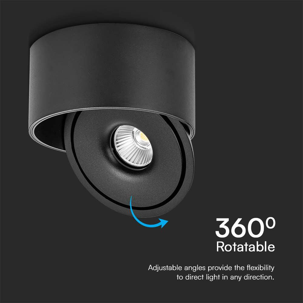 20W Oprawa COB Downlight LED / Barwa: 3w1 / Obudowa: Czarna