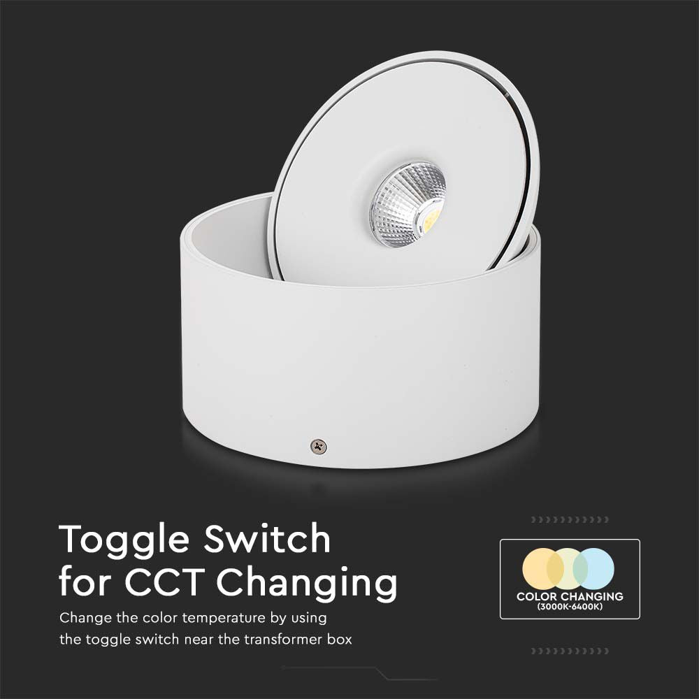 28W Oprawa COB Downlight LED / Barwa: 3w1 / Obudowa: Biała