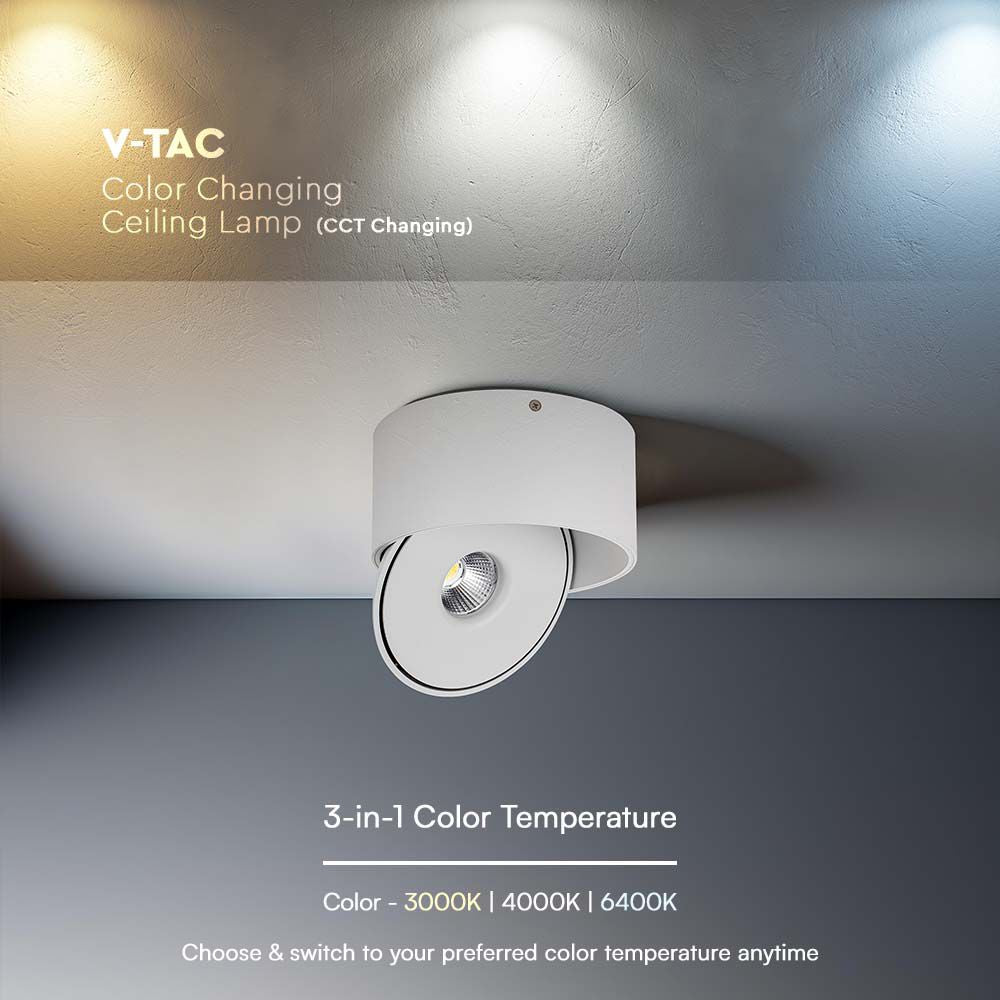 28W Oprawa COB Downlight LED / Barwa: 3w1 / Obudowa: Biała