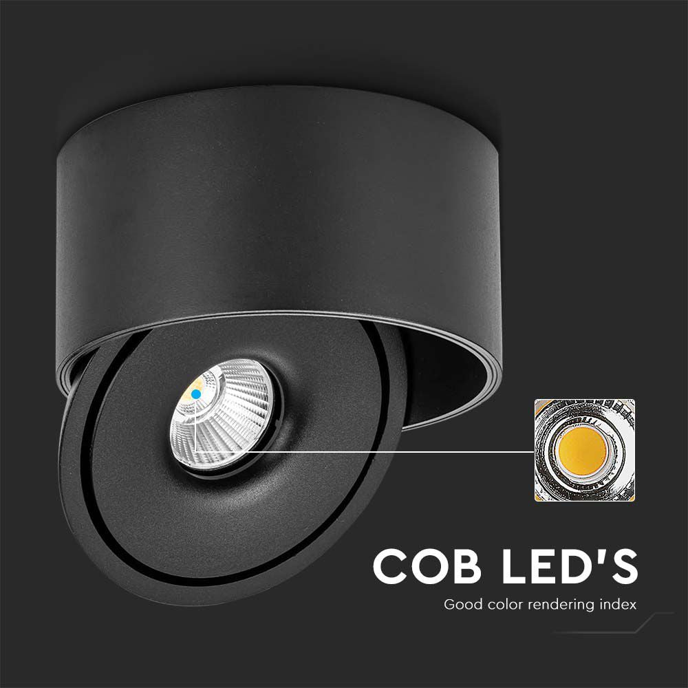 28W Oprawa COB Downlight LED / Barwa: 3w1 / Obudowa: Czarna