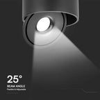 28W Oprawa COB Downlight LED / Barwa: 3w1 / Obudowa: Czarna