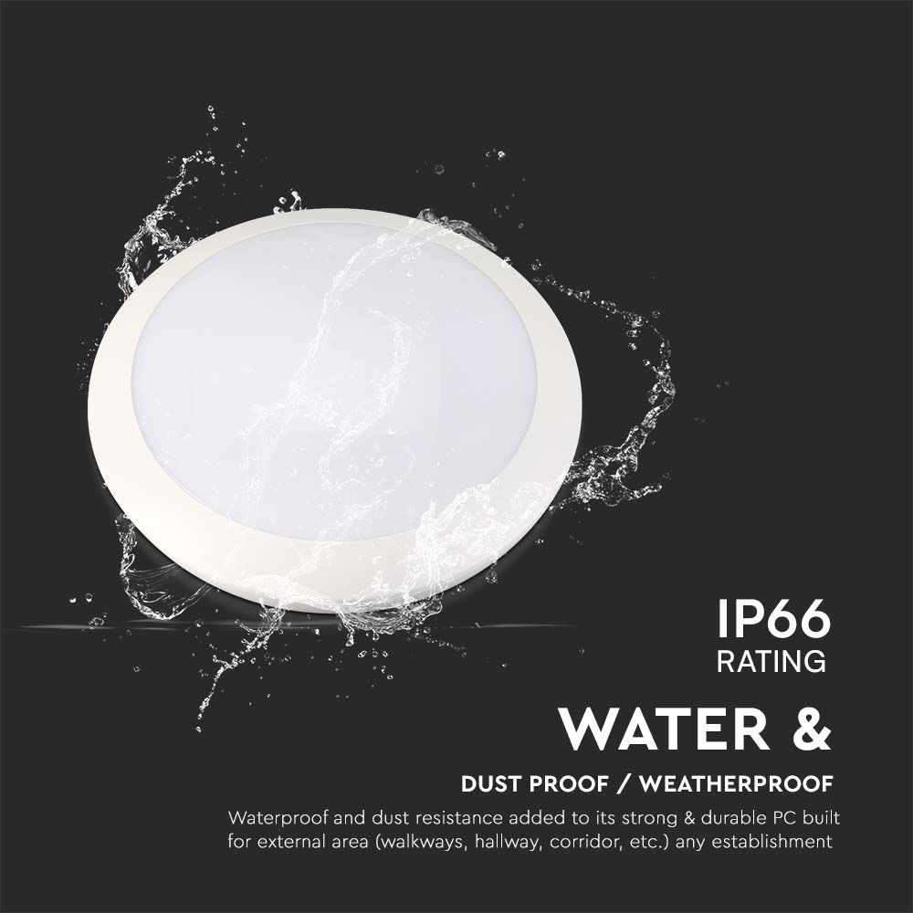20W Lampa LED z czujnikiem mikrofalowym / Ściemniana / Barwa: 3w1 / IK10 / IP66